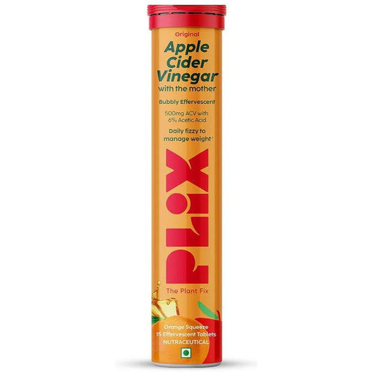 PLIX The Plant Fix Apple Cider Vinegar Orange Squeeze -15 tabs