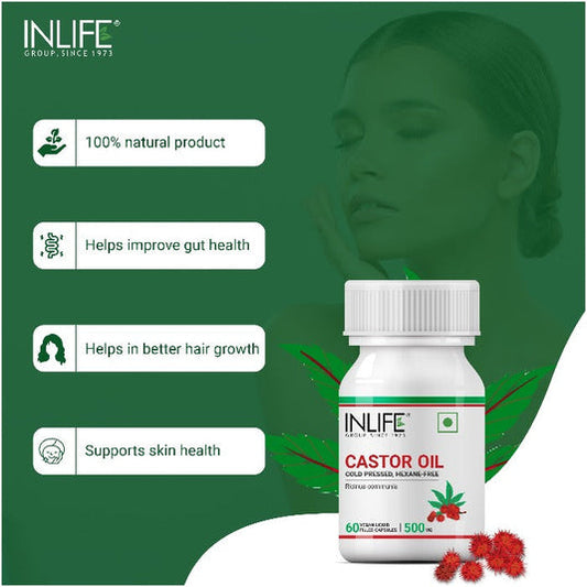 INLIFE Castor Oil Supplement - 60 tabs