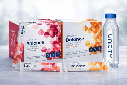 Unicity Balance Drink Mix – 30 Sachets Packs + Free Bottle | Mixed Berry & Orange