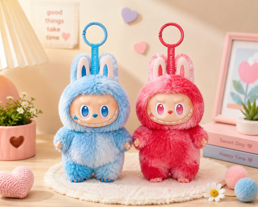 Hope & Love Plush Doll Set – Blue and Pink Bag Charms