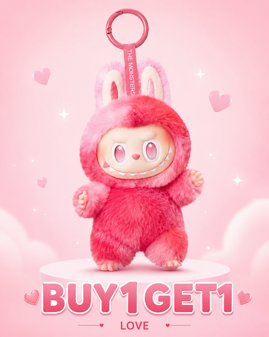 Cute Love Labubu Doll – Fluffy Pink Doll for Bags (Buy1 Get1) Free