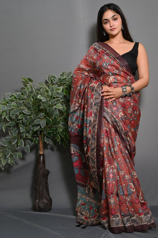 Soft Lichi Silk Saree With Unstitched Blouse