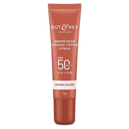 Dot & Key Barrier Repair Ceramide & Peptide SPF 50 PA+++, UVA+UVB Lip Balm - Warm Nude -10 gm