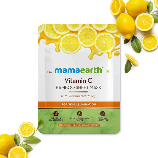 Mamaearth Vitamin C Bamboo Sheet Mask For Skin Illumination -Pack of 1-25mg