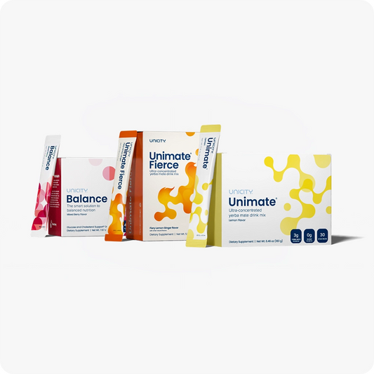 Unicity Unimate Variety Flavors (30 Pack Each) & Balance Mixed Berry 30 Pack Combo Set