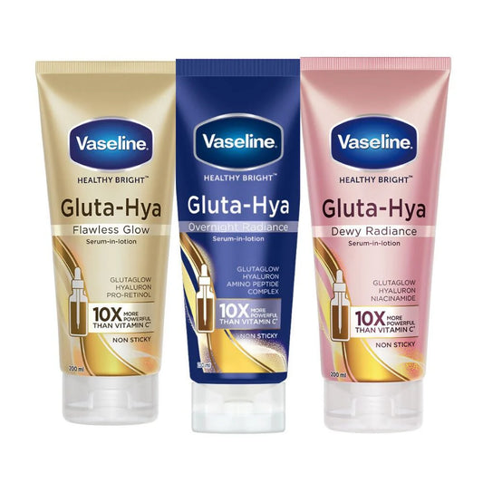 Vaseline Gluta Hya/ Serum Dewy Radiance/Overnight Radiance-Combo -200ml