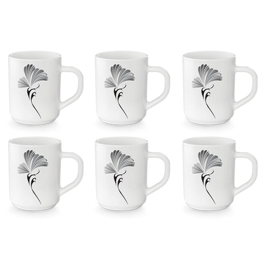 Larah By Borosil Feather Mug Set