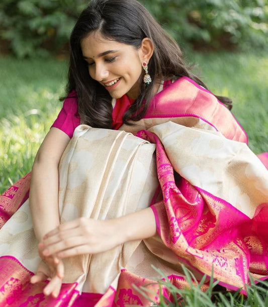 Soft Lichi Silk With Jacquard Work Saree