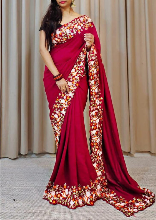 Vichitra Silk & Sequence Work Saree