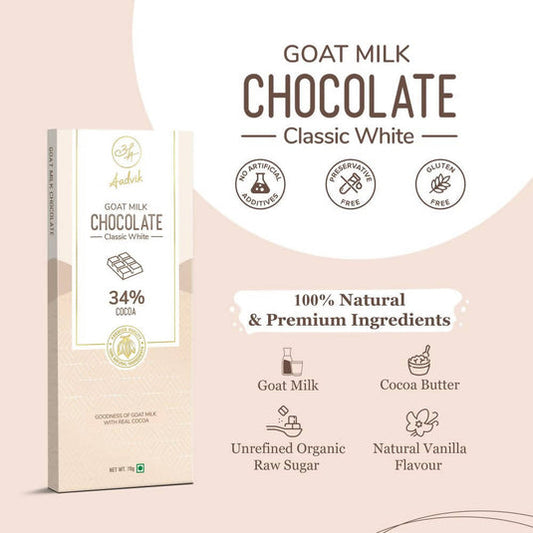 Aadvik Goat Milk Chocolate Classic White - 70 gms