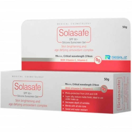 Regaliz Solasafe SPF 50+ Silicone Sunscreen Gel -50 gm