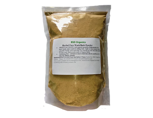 BSD Organics Natural Herbal Face Wash/Bath Powder - 100 gms