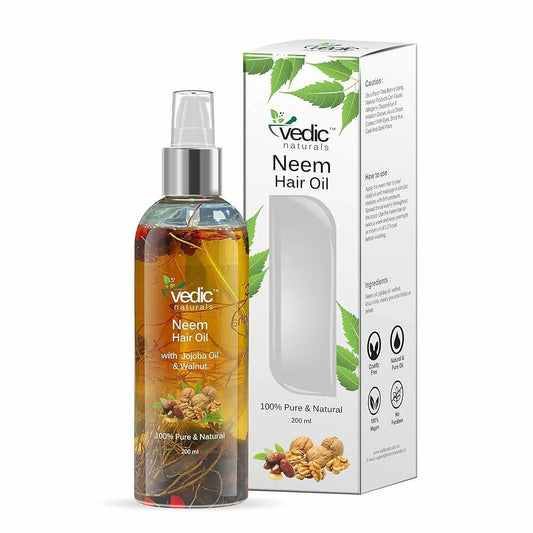 Vedic Naturals Neem Hair Oil With Jojoba Oil & Walnut Oil -200 ml