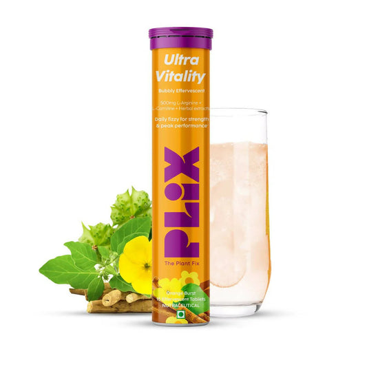 PLIX The Plant Fix Ultra Vitality Effervescent Tablets - Orange Burst -15 tabs