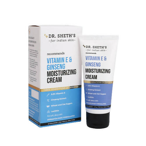 Dr. Sheth's Vitamin E & Ginseng Face Moisturizing Cream For Instant Hydration, For All Skin Types -50 gm