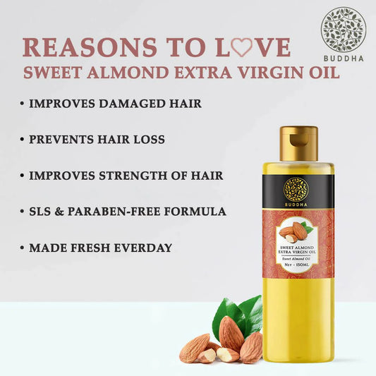 Buddha Natural Extra Virgin Cold Pressed Sweet Almond Oil -150 ml