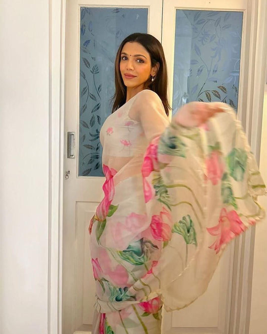 Soft Tebi Silk Saree, Beautiful Val Moti Border In Saree With Blouse