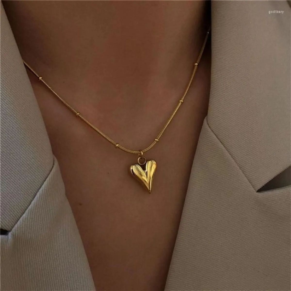 Gold Heart Pendant Necklace | Stainless Steel Anti-Tarnish Jewelry
