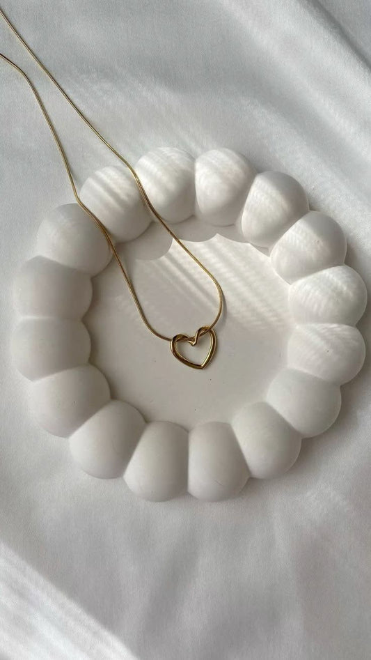 Stainless Steel Heart Pendant Necklace |Anti-Tarnish  Gold Necklace for Women