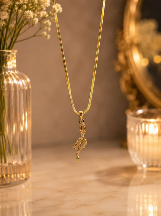 Elegant Snake Stainless Steel  Pendant Necklace for Women Anti-Tarnish Jewelry