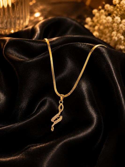 Elegant Snake Stainless Steel  Pendant Necklace for Women Anti-Tarnish Jewelry