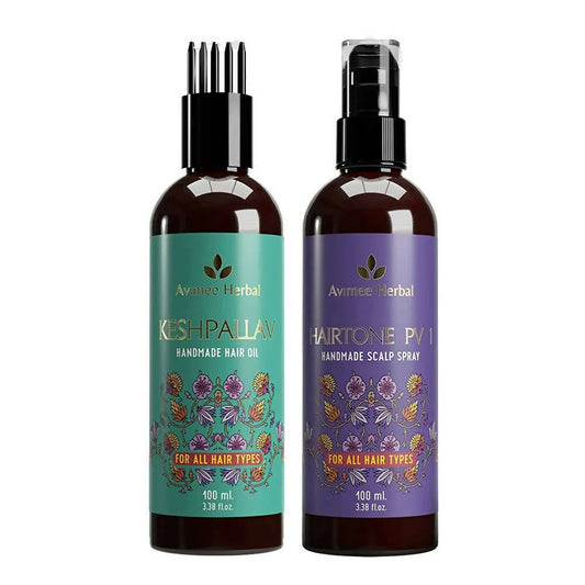 Avimee Herbal Keshpallav Hair Oil & Hairtone PV 1 Scalp Spray Combo-100ml