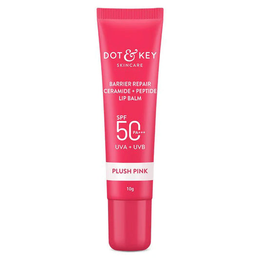 Dot & Key Barrier Repair Ceramide & Peptide SPF 50 Lip Balm - Plush Pink, UVA+UVB -10 gm