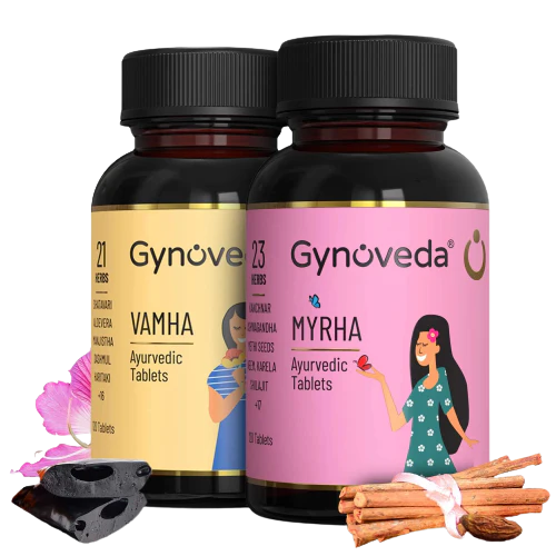 Gynoveda PCOS Vamha Ayurvedic Pills & Myrha Ayurvedic Pills - Kit