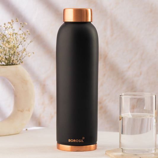 Borosil Eco Copper Bottle, Black - Personalise