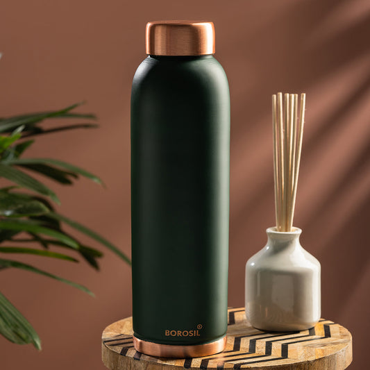 Borosil Eco Copper Bottle, Green - Personalise