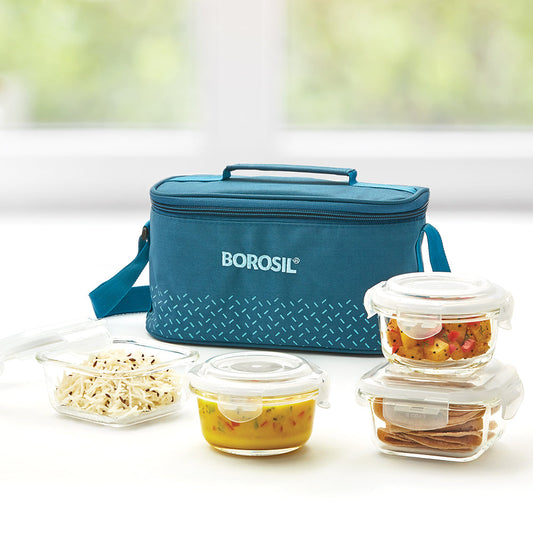 Borosil Teal Universal Glass Lunchbox