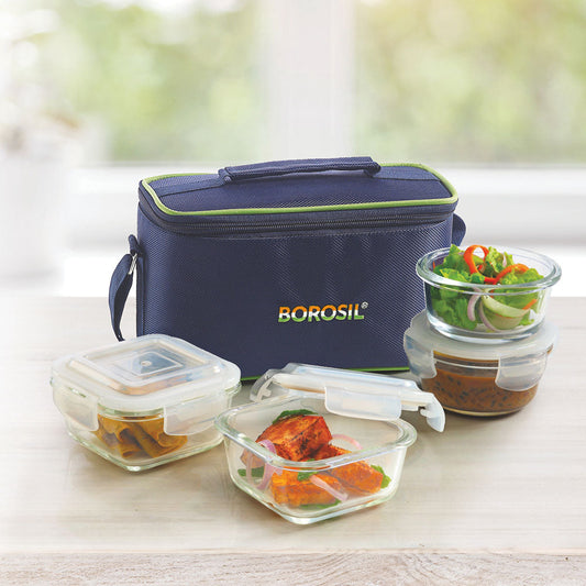 Borosil Pride Universal Lunch Box, Set of 4