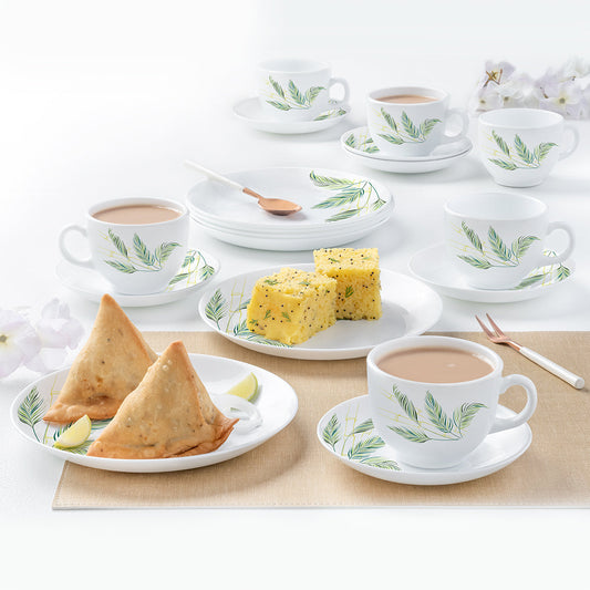 Larah by Borosil Breeze Snack Set w Cups n Saucer