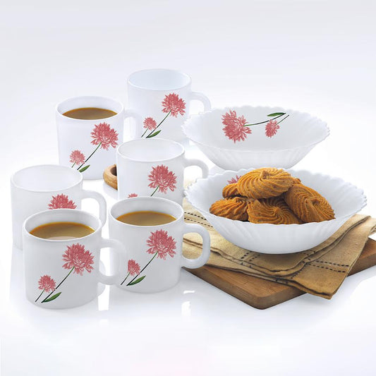 Larah by Borosil Nargis Snack Set w Mugs