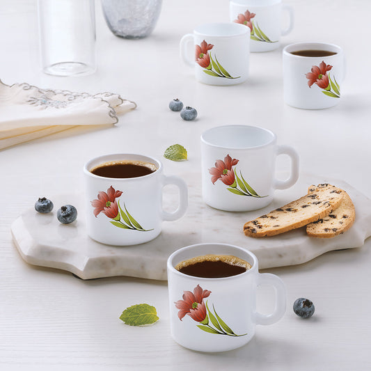 Larah by Borosil Red Iris Mug Set