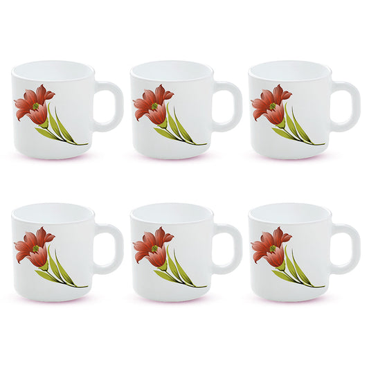 Larah by Borosil Red Iris Mug Set