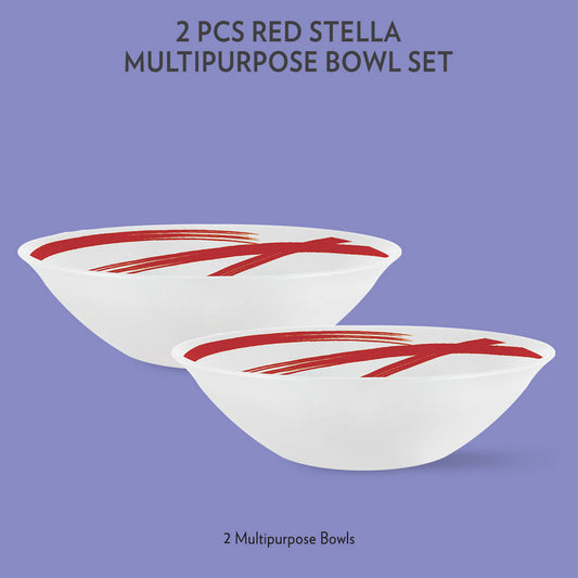 Larah by Borosil Red Stella Multipurpose Bowl