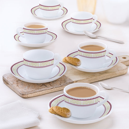 Larah by Borosil Elega Cup n Saucers Set