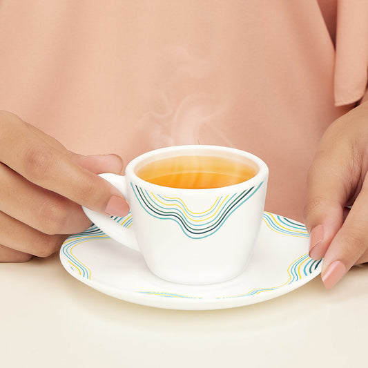 Larah by Borosil Mia Cup n Saucers Set