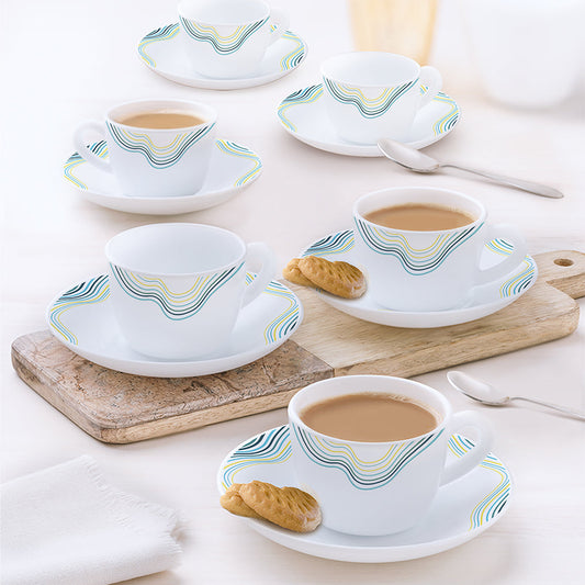 Larah by Borosil Mia Cup n Saucers Set