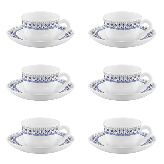 Larah by Borosil Ocean Cup n Saucers Set