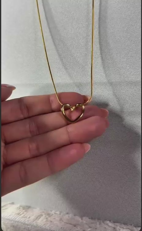 Stainless Steel Heart Pendant Necklace |Anti-Tarnish  Gold Necklace for Women