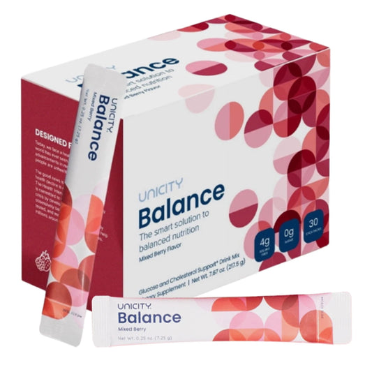 Unicity Balance Glucose & Cholesterol Support Drink Mix – Mixed Berry (30 Stick Packs)