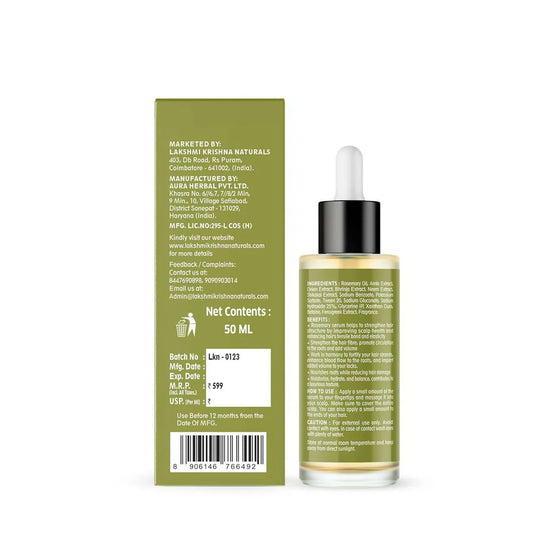 Lakshmi Krishna Naturals Rosemary Biotin Hair Growth Serum -50 ml