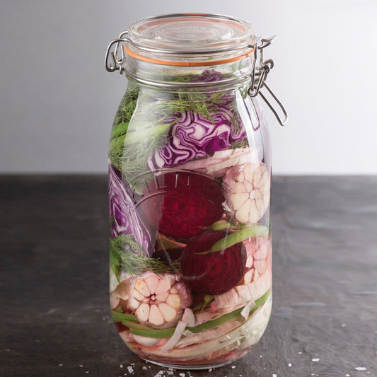 Clip Top Clear Glass Round Jar | 1.5 Litre, 3 Litre