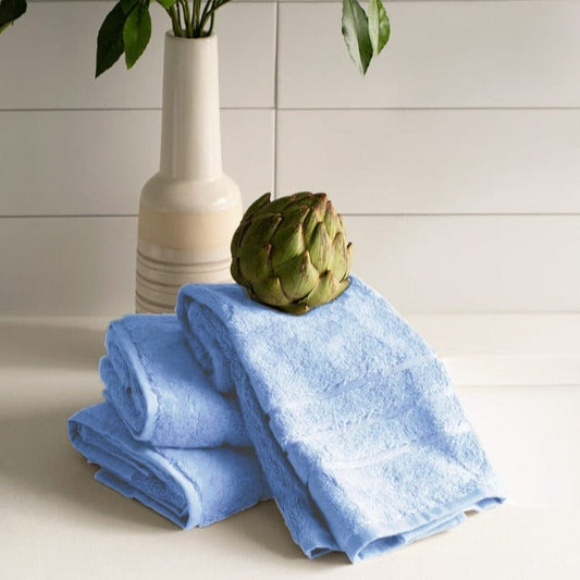 Light Blue Bamboo Hand Towel | 16x24 inches | Set of 3