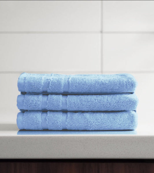 Light Blue Bamboo Face Towel | Set of 3