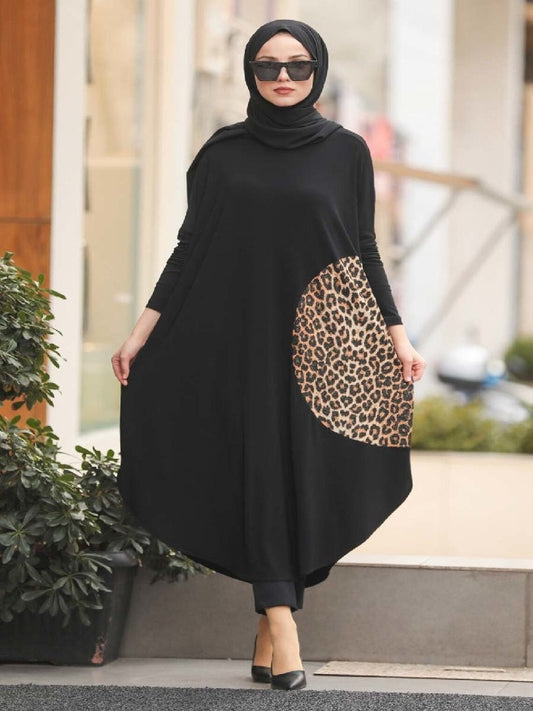 Organic Jersey Daily Women Casual Islamic Wear Tunic Hijab Top Dress J5732