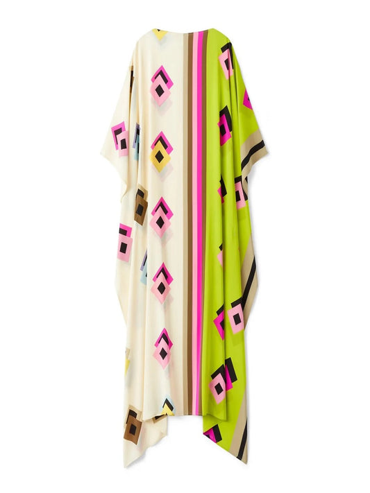 Women's French Moss Digital Printed Casual Wear Kaftans J5691