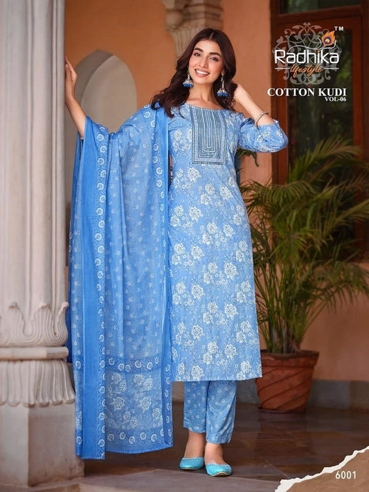 Party Wear Fancy Cotton Straight Kurti With Pant 12-SR9